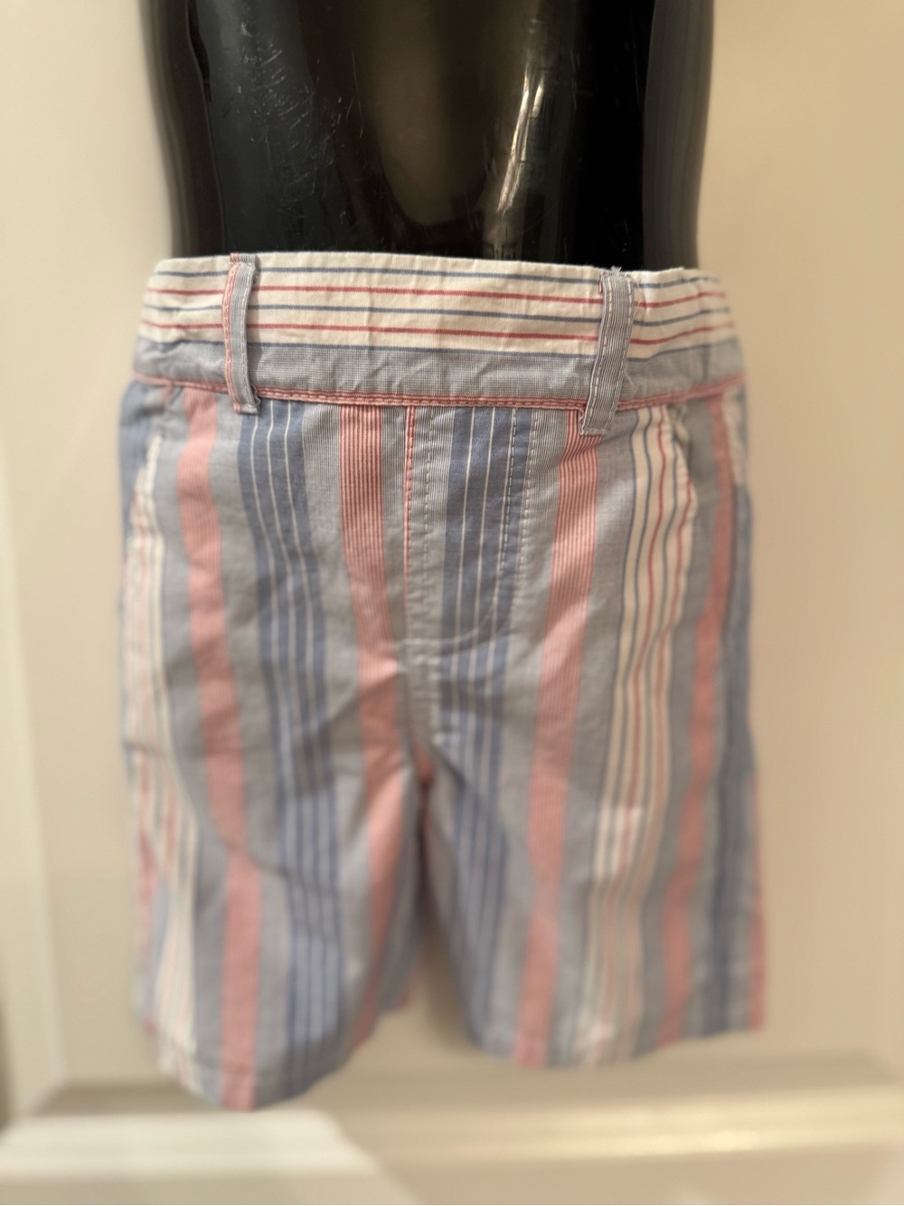 Bella Bliss Striped Cotton Shorts - red & Blue